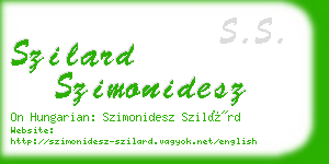 szilard szimonidesz business card